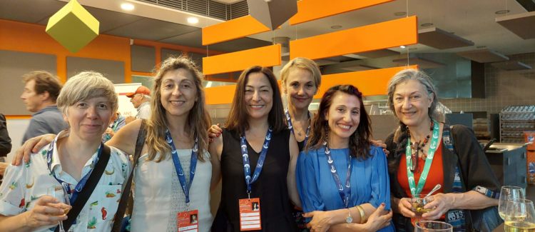 From L to R. Anne Smolar, Alexia Muiños (EWA Network), Derya Durmaz, Judith Lichneckert, Emine, Sylvie Jacquemin